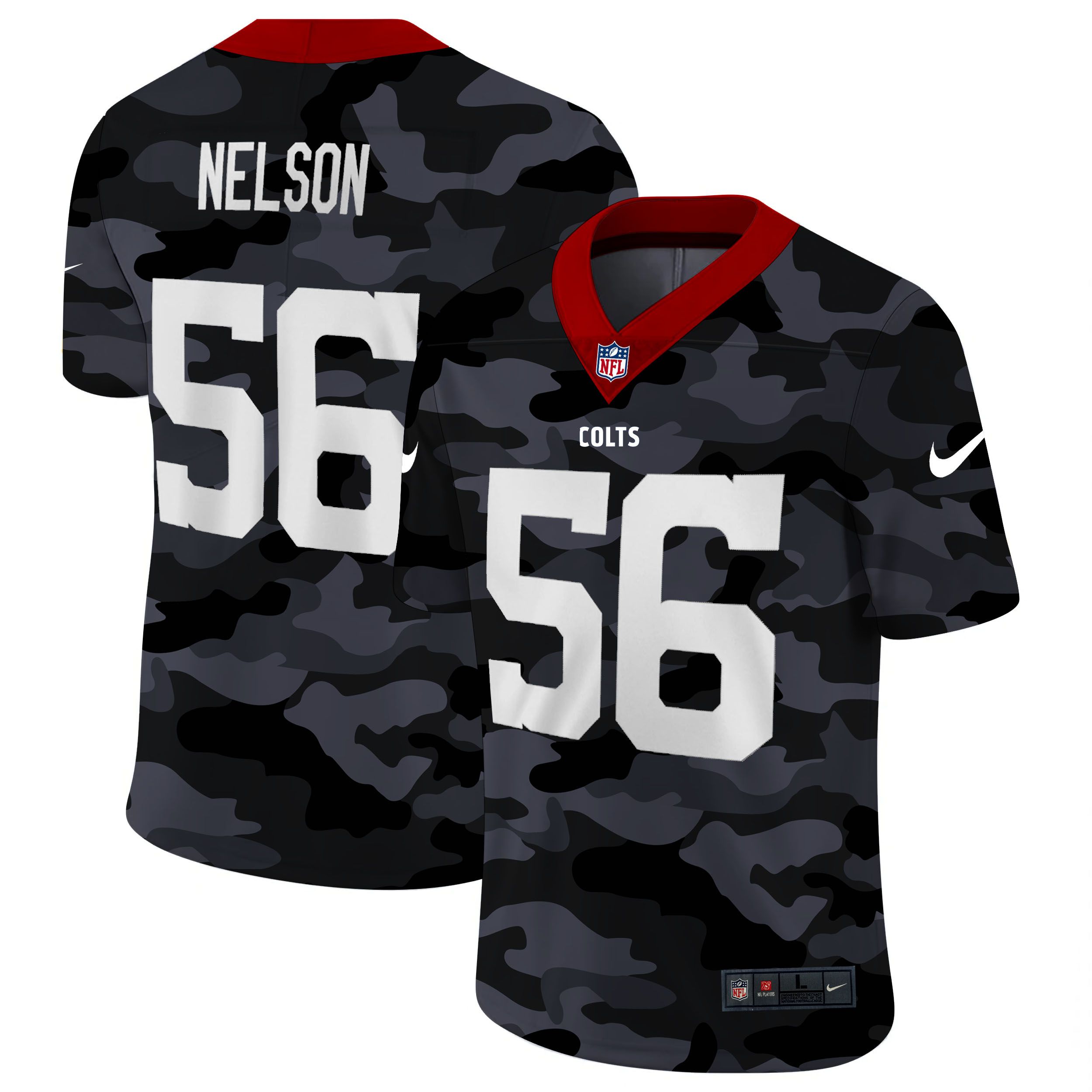 Men Indianapolis Colts #56 Nelson 2020 Nike 2ndCamo Salute to Service Limited NFL Jerseys